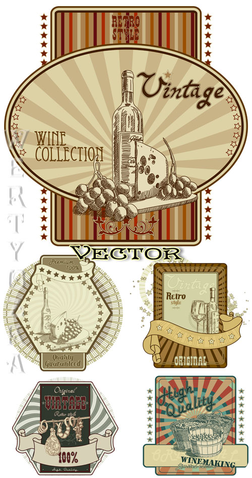    / Wine vintage labels - vector clipart