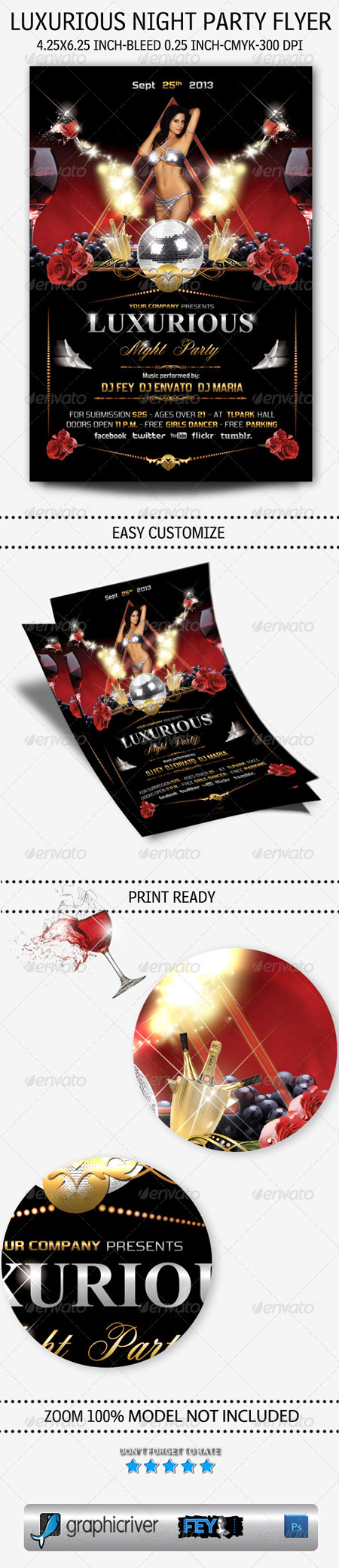 PSD - Luxurious Night Party Flyer