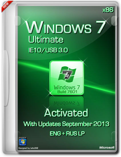 Windows 7 Ultimate SP1 x86 IE10/USB 3.0 Activated (ENG/RUS/ 2013)