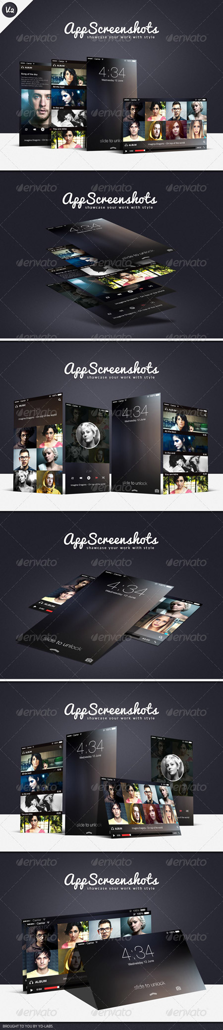 PSD - App Screenshot Mockups V2