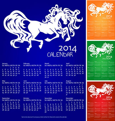 Векторный клипарт - Календари 2014 / Calendars 2014
