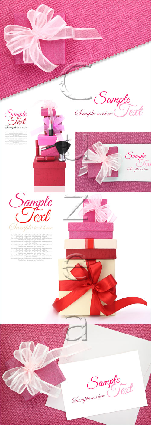 Gifts with ribbons - stock photo