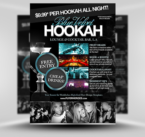 Hookah Lounge Flyer Template PSD