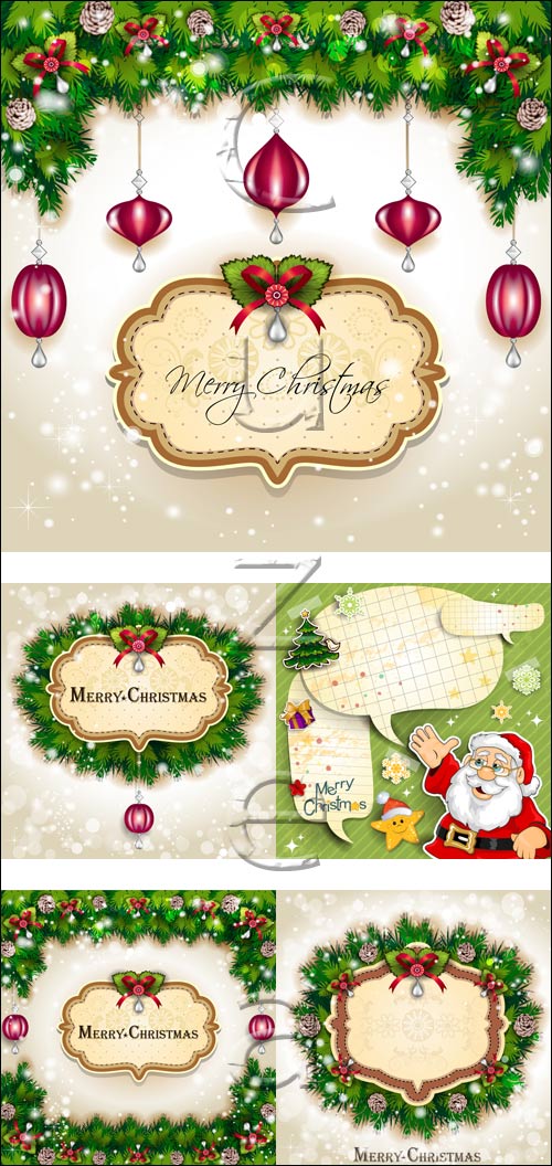 Christmas background, 7 - vector stock