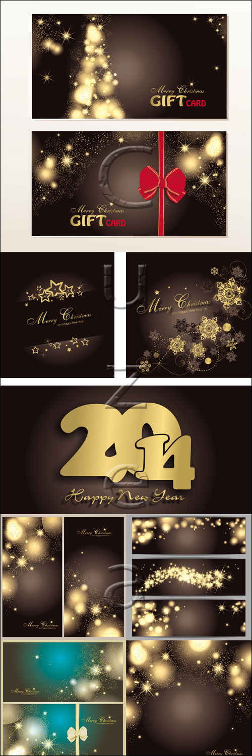New Year vector black and gold elements - vector stock