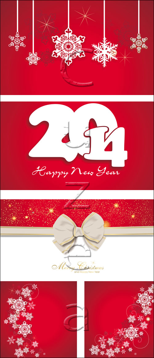 New Year vector red elements - vector stock