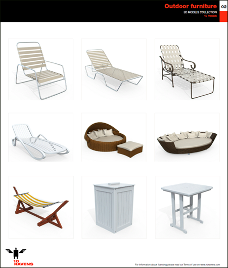 [3DMax] 10ravens 3D Models collection 014 Outdoor furniture 02