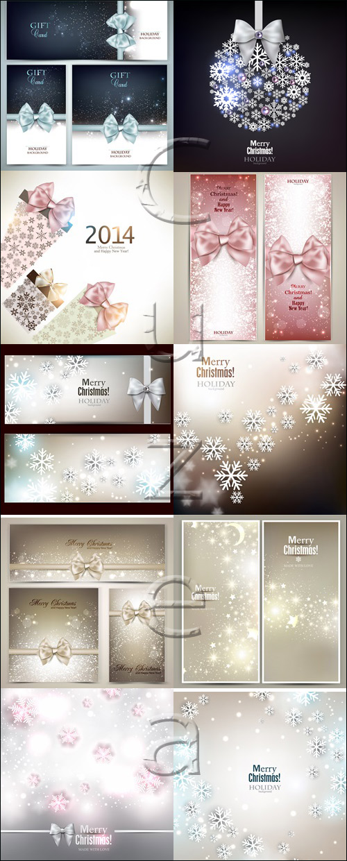Banners for christmas holiday - vector stock 2014