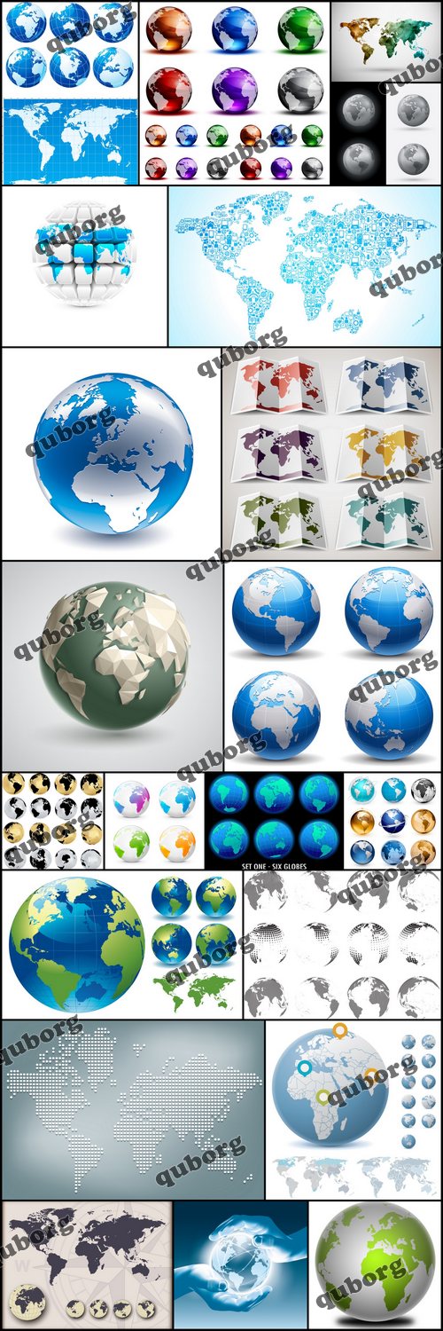 Stock Vector - Globe And Map