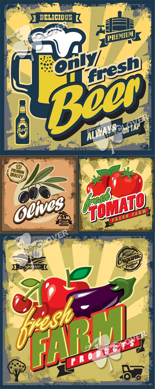 Vintage foods and drinks backgrounds 0503