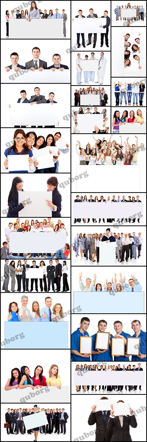 Stock Photos - People with a Banners