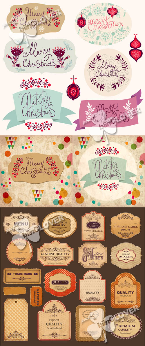 Christmas vintage and retro labels 0507