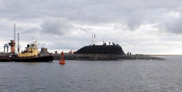 Подлодка нового поколения "Северодвинск" вернулась в базу после первого испытательного выхода в море