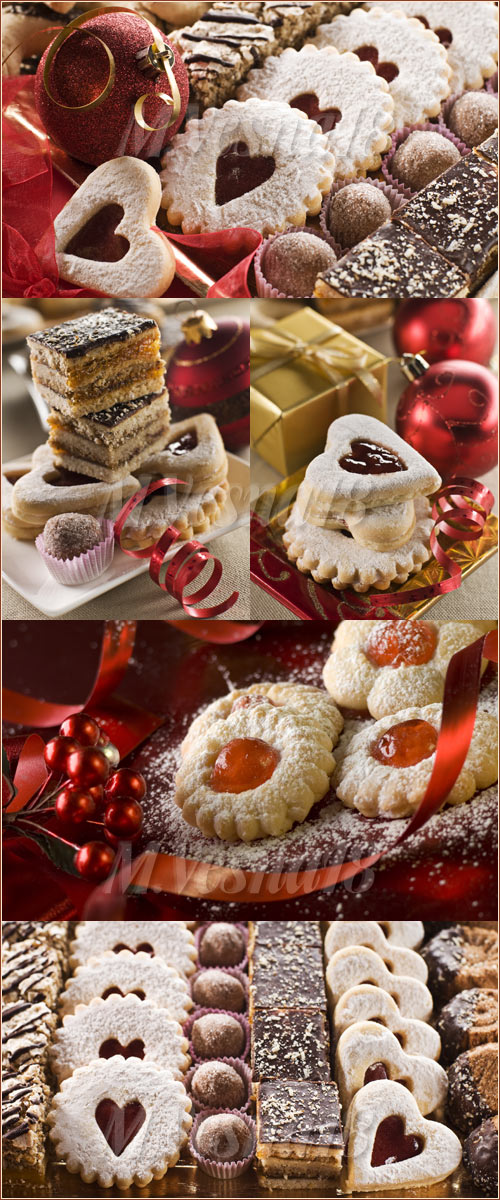    ,   / Christmas cookies and decoration, raster clipart