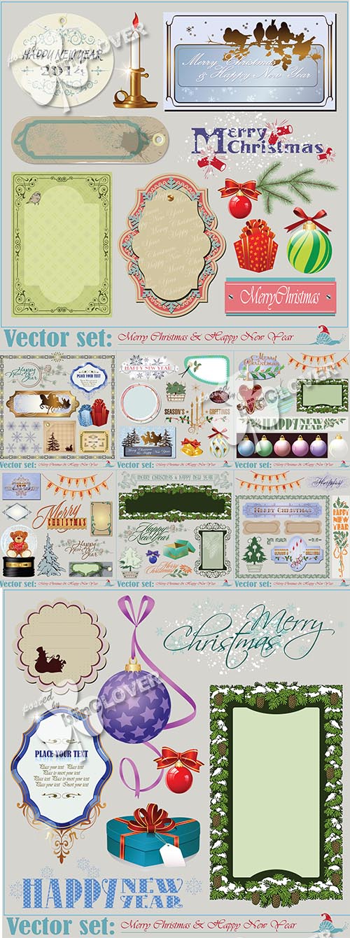 Christmas and New Year design elements 0509