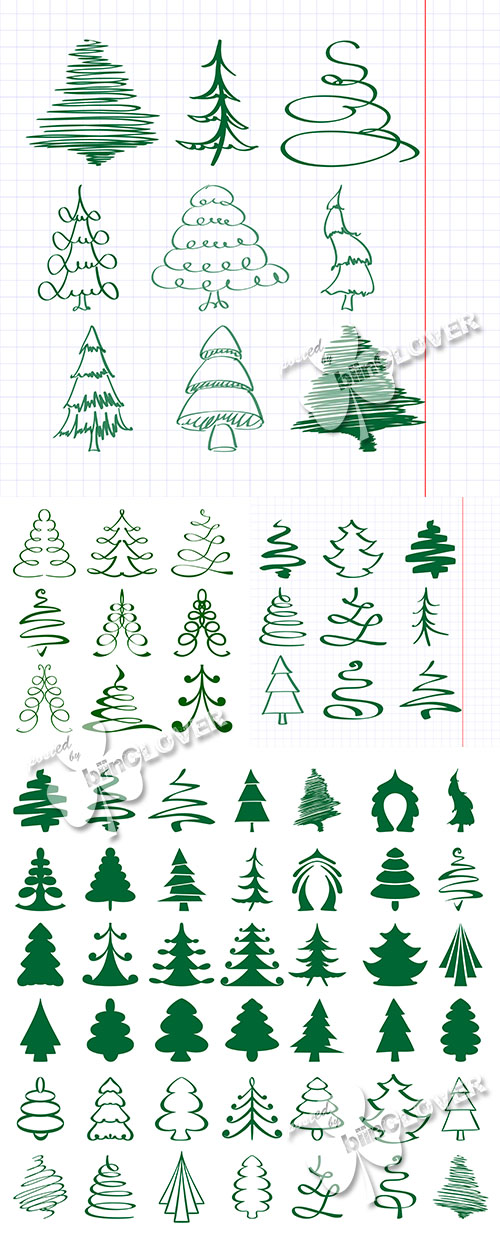 Christmas trees sketch 0518