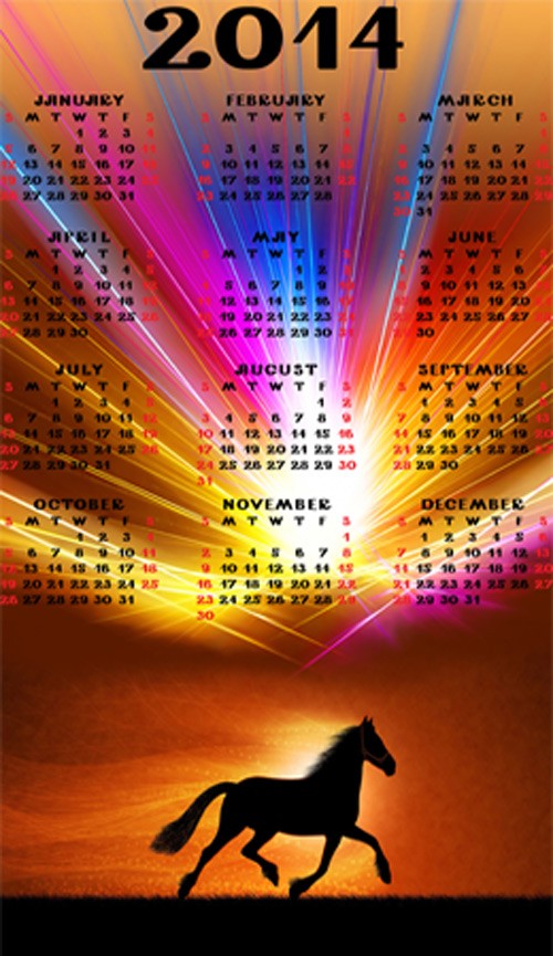 Календарь на 2014 год – В небе ясном заря догорала 