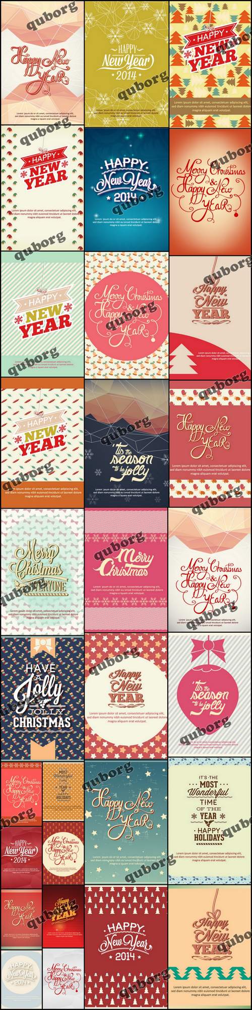 Stock Vector - Christmas Typography Set 4