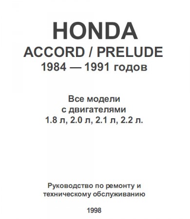 Honda Accord, Prelude (1984-1991)    
