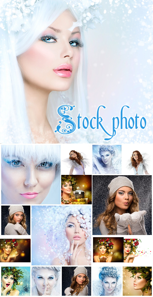 Winter queen girl collection,5 - stock photo