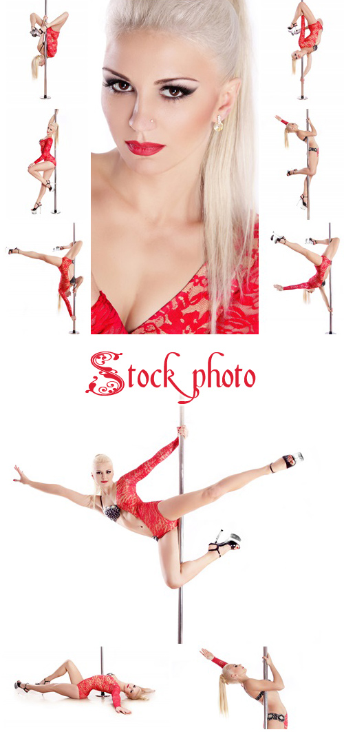 Dansing girl in red - stock photo