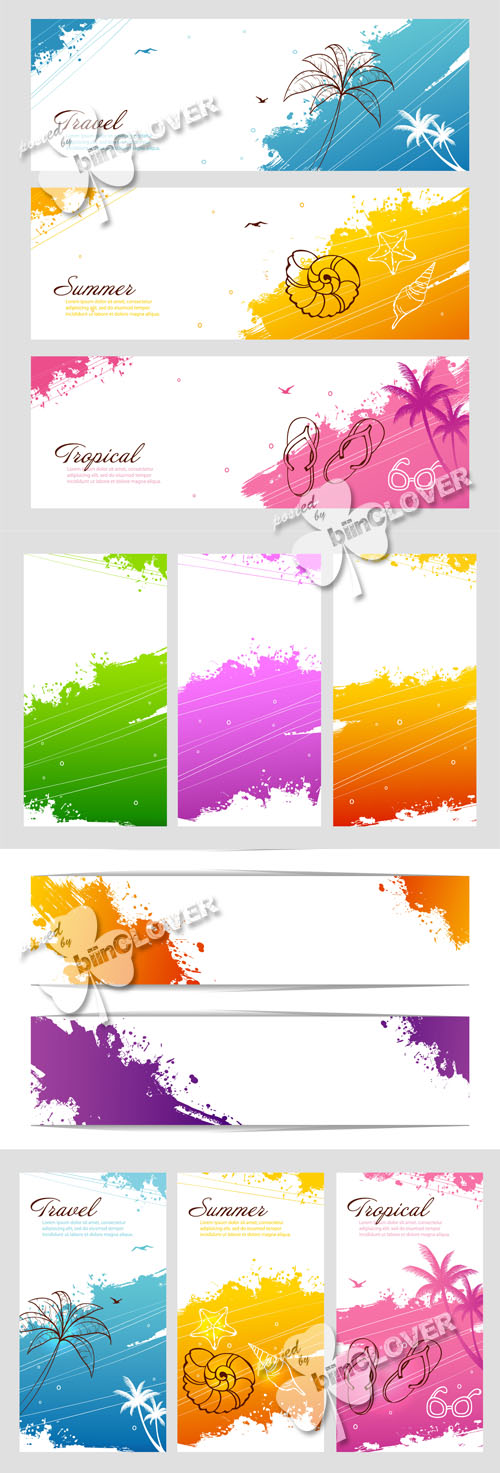 Banners with colorful splashes 0561