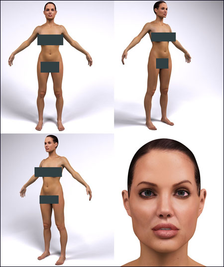 [3DMax]  Angelina Jolie Digital Double