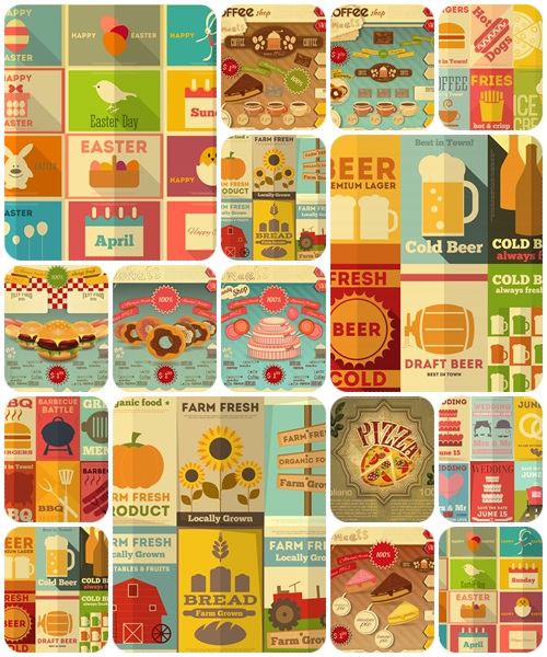 Vintage set for holiday and cooking  - vector stock