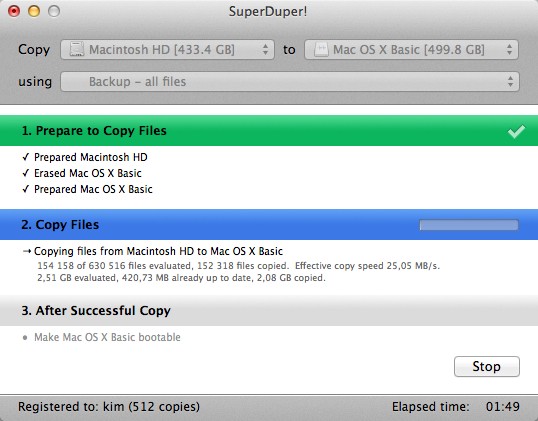 SuperDuper! - программа для создания загрузочных бэкапов системы Mac OS X