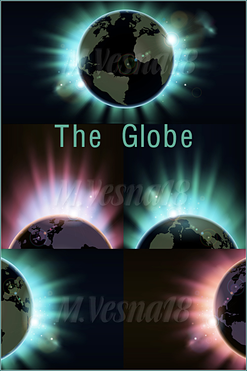    ,   / The Globe in the halo of the Sun vector clipart