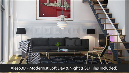 [Repost] Aleso3D Modernist Loft Day & Night