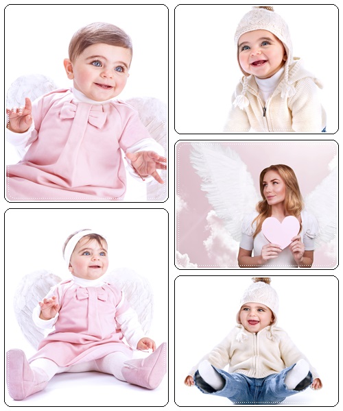 Angelic baby - stock photo