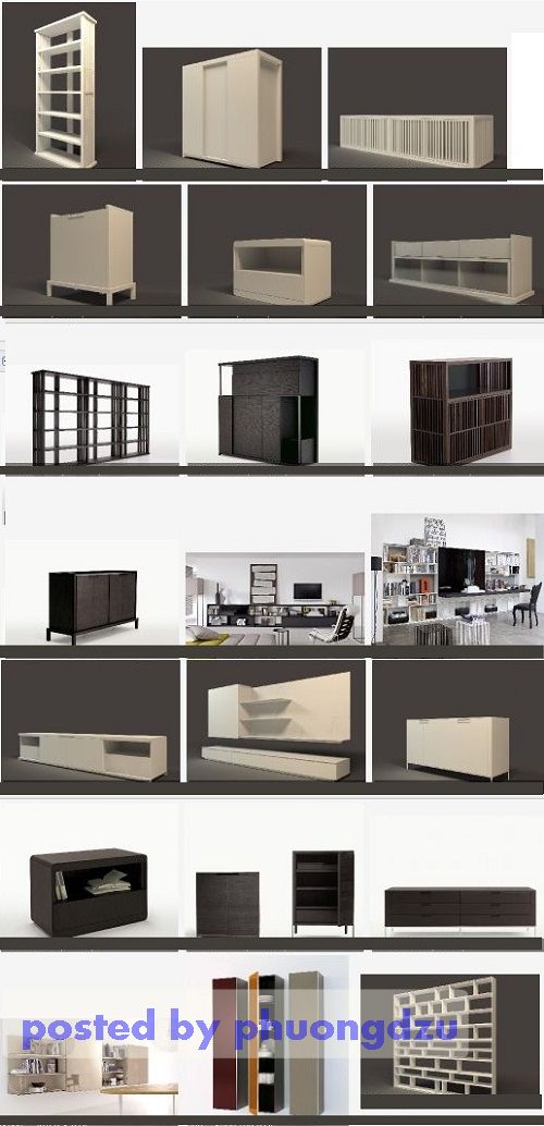 [Max] 3D models: Shelves and drawers from B&B Italia