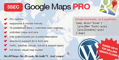 Nulled 5sec Google Maps PRO v1.3.5 - WordPress Plugin  