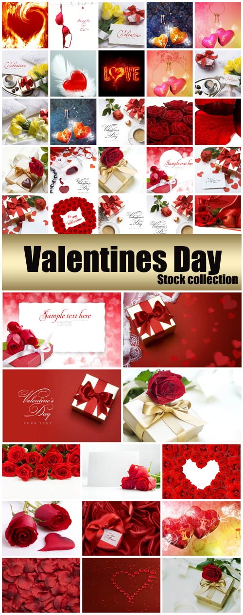 Valentine's Day, romantic backgrounds, roses, hearts # 26 - stock photos