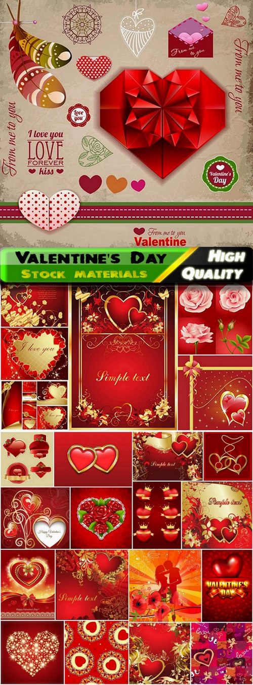 Greeting cards for Valentine's Day with love themes and hearts 2 - 25 Eps