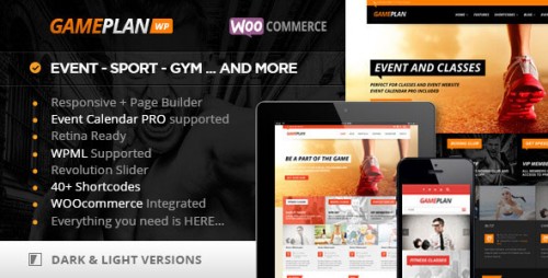 NULLED Gameplan v1.5 - Event and Gym Fitness WordPress Theme product pic