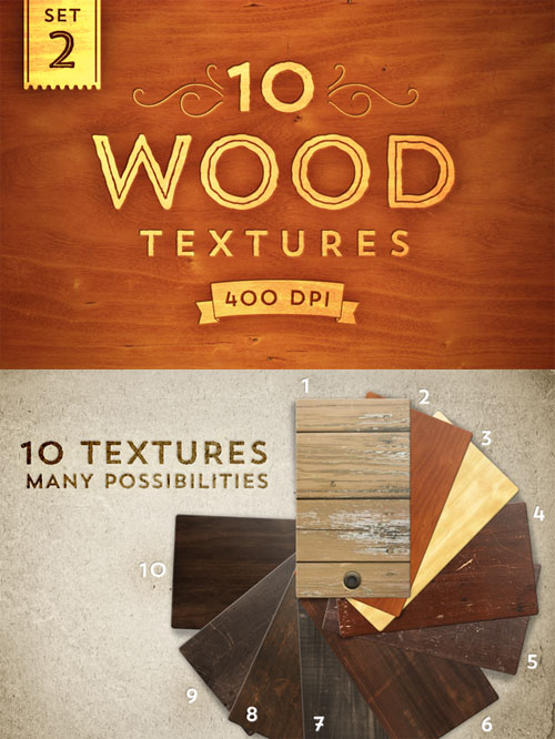 10 Wood Textures - Set 2 - CM 14246