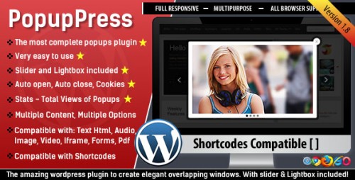 Download PopupPress v1.8 - Popups with Slider & Lightbox for WP logo