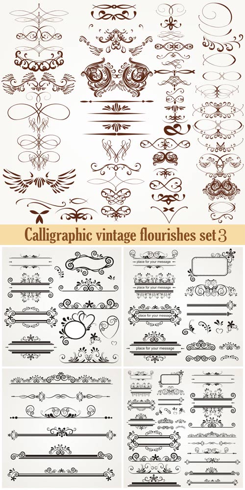 Calligraphic vintage elements,  vector ornaments