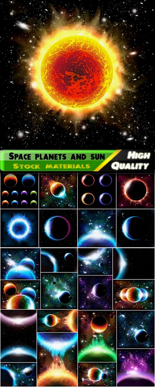Space planets and sun of universe - 25 Ai