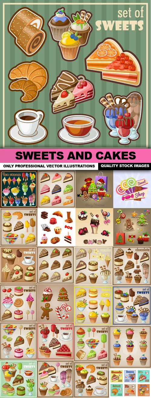 Sweets And Cakes  Vector colection 2