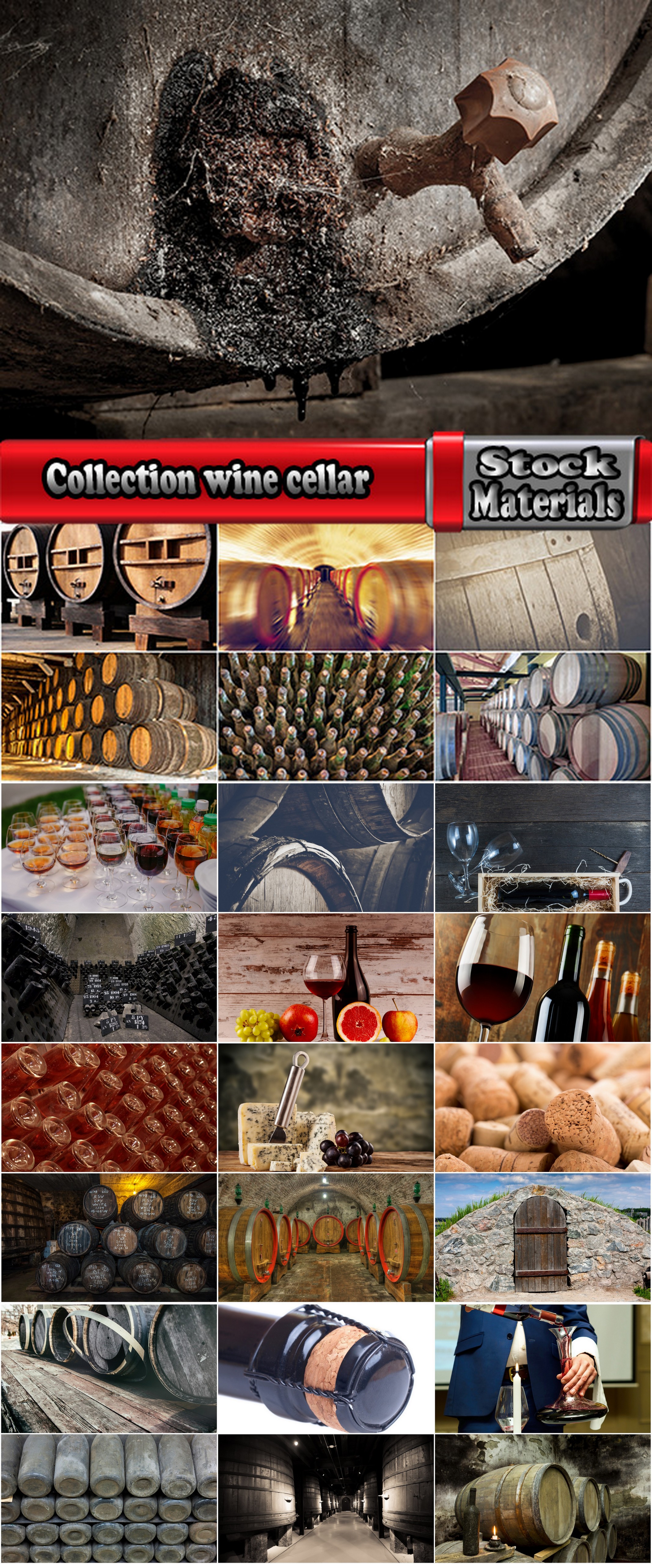 Collection wine cellar barrel grapes vintage bottles 25 HQ Jpeg