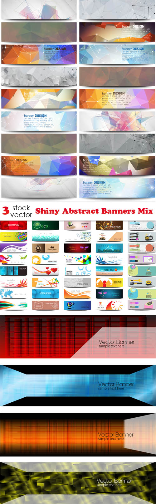 Vectors - Shiny Abstract Banners Mix 5
