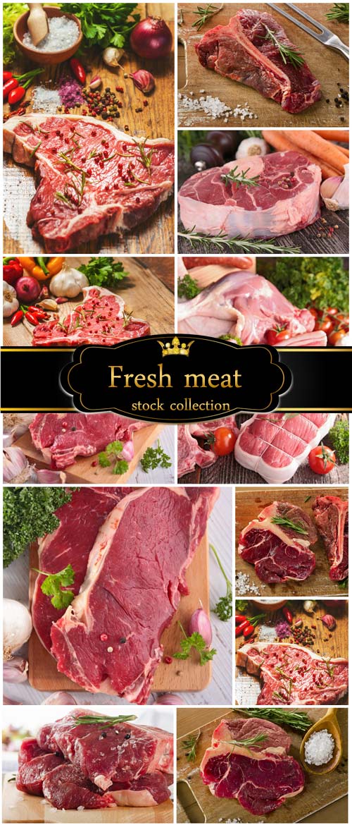 Fresh meat and spices - stock photos
