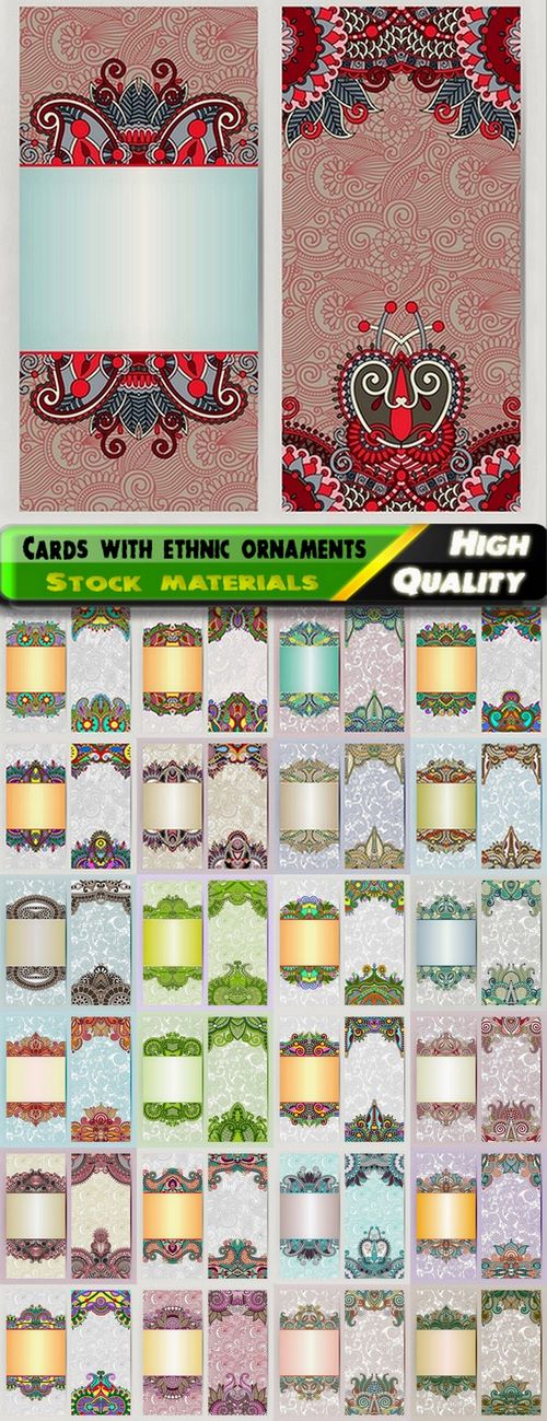 Business cards with ethnic ornaments - 25 Eps