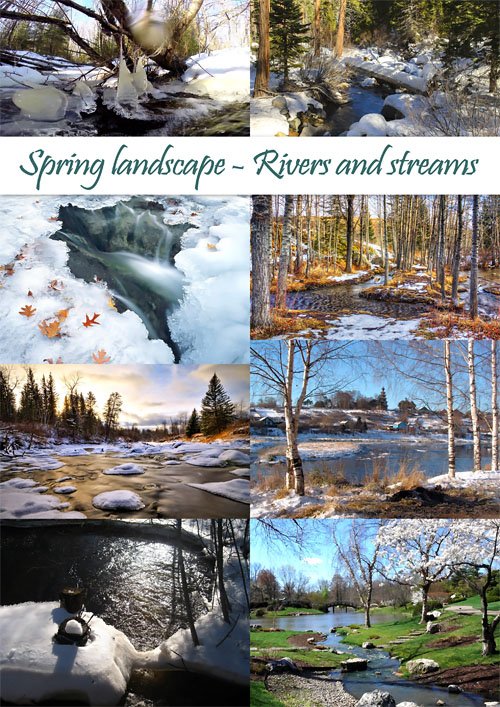 Весенний фото-клипарт Природа – Ручьи и реки