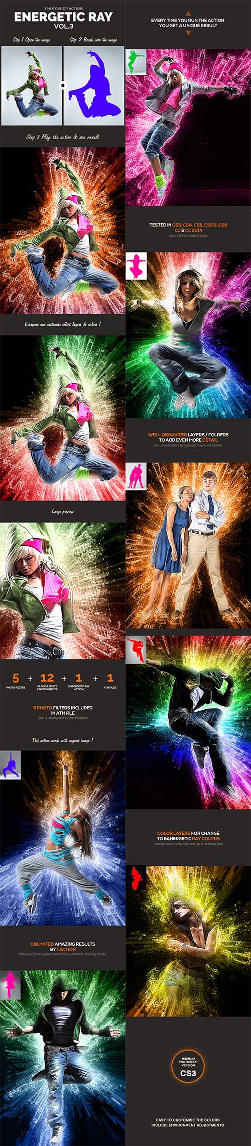 GraphicRiver - Energetic Ray 3 - Photoshop Action 10992617