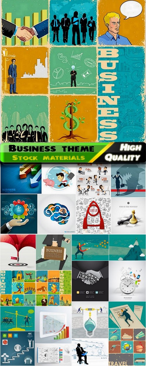 Different vectors with business theme - 25 Eps