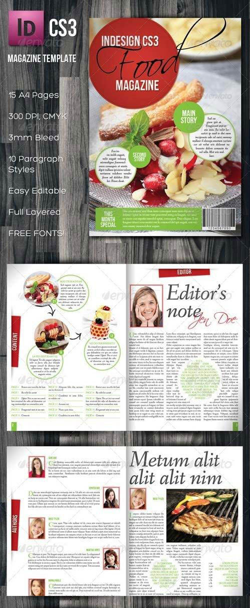 InDesign A4 Food Magazine